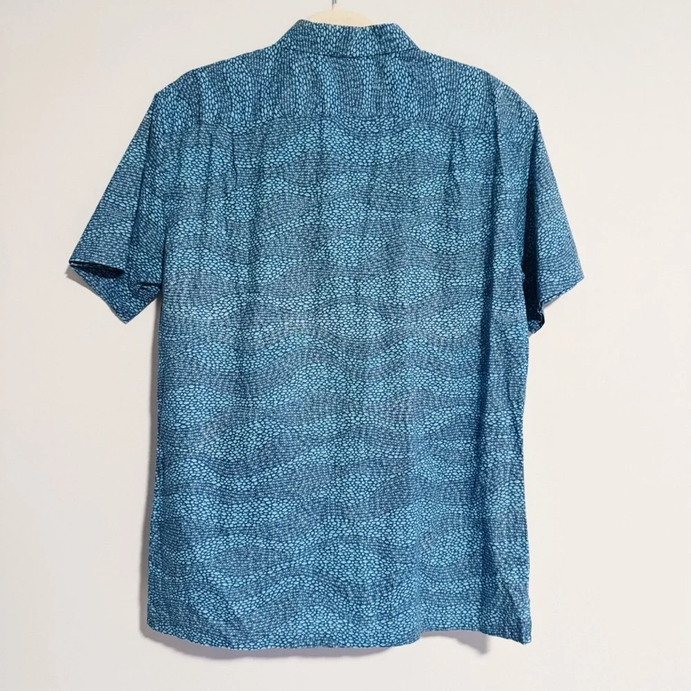 Tori Richard - Blue School of Fish Short Sleeve Button Down Shirt - Picture 5 of 6